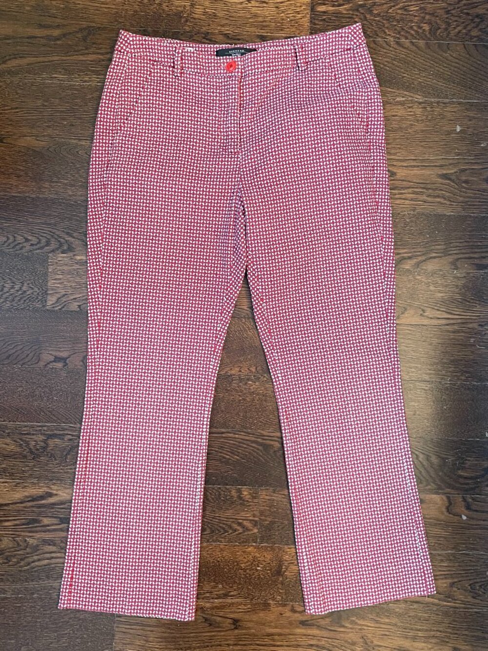 Max Mara Weekend Stretch Capri Pants Flare FITW19 Red/Blue/White-Sz. 4